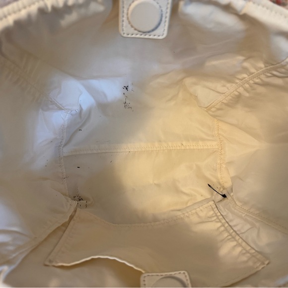 Loeffler Randall Claire Cream Floral Quilted Nylon Tote Ruffle Trim - Picture 13 of 13